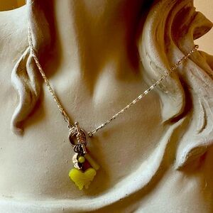 Toggle link closure butterfly and moon necklace